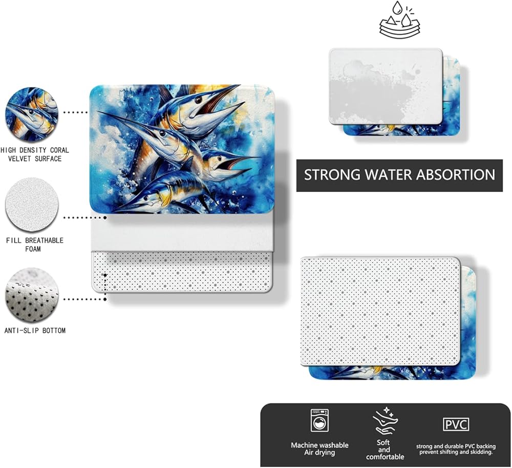 Mr & Mrs Romantic Love Rug - Absorbent, Non-Slip Bath Mat (20"x32")