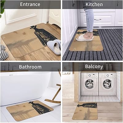 Vintage Cowboy-E Print Soft Flannel Bath Rug