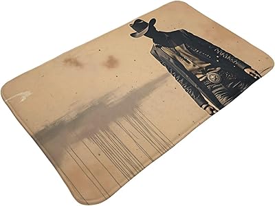 Vintage Cowboy-E Print Soft Flannel Bath Rug